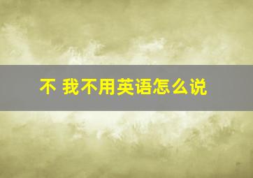 不 我不用英语怎么说